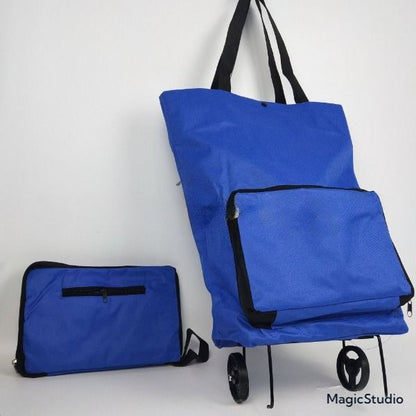 Oxford cloth portable shopping luggage bag with wheels