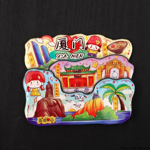 Vol.1-Chic wooden refrigerator magnets souvenirs from China's cities