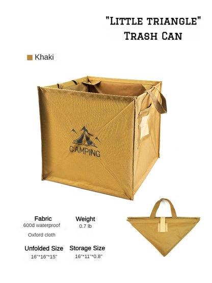 "Little Triangle" Collapsible Trash Can Large Capacity Tactical Storage Bag