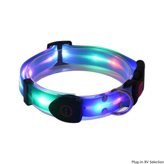 LED light up usb charging pet collar leash