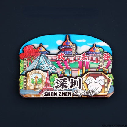 Vol.1-Chic wooden refrigerator magnets souvenirs from China's cities