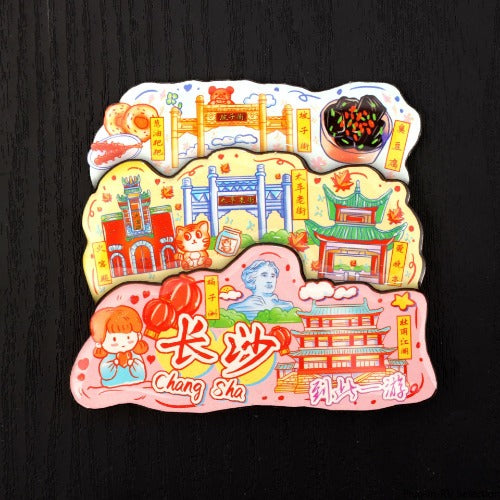 Vol.1-Chic wooden refrigerator magnets souvenirs from China's cities