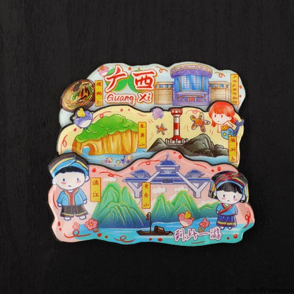 Vol.1-Chic wooden refrigerator magnets souvenirs from China's cities