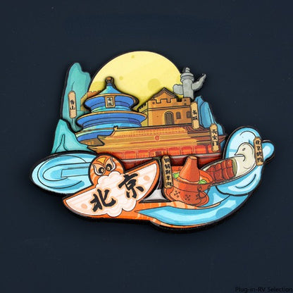 Vol.1-Chic wooden refrigerator magnets souvenirs from China's cities