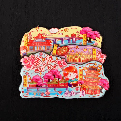 Vol.1-Chic wooden refrigerator magnets souvenirs from China's cities