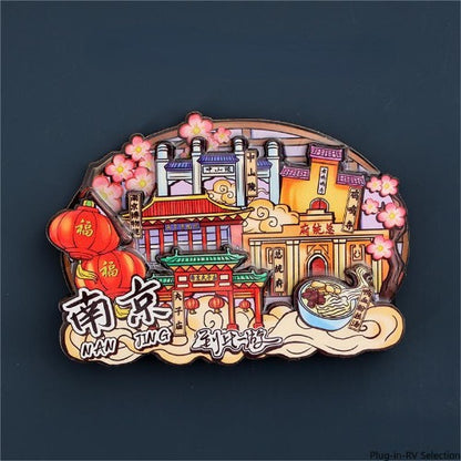 Vol.1-Chic wooden refrigerator magnets souvenirs from China's cities