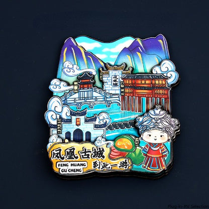 Vol.1-Chic wooden refrigerator magnets souvenirs from China's cities