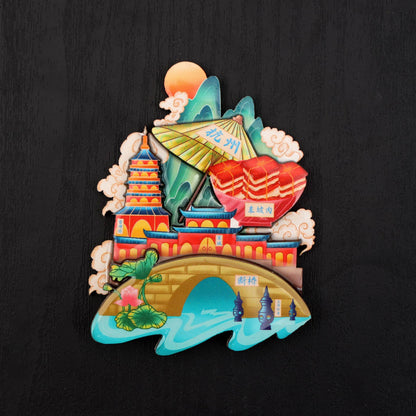 Vol.1-Chic wooden refrigerator magnets souvenirs from China's cities