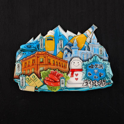 Vol.1-Chic wooden refrigerator magnets souvenirs from China's cities