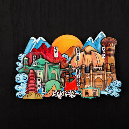 Vol.1-Chic wooden refrigerator magnets souvenirs from China's cities