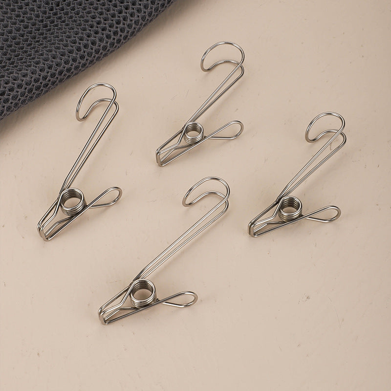 Stainless Steel Long Tail Curved Elastic Hook Clip