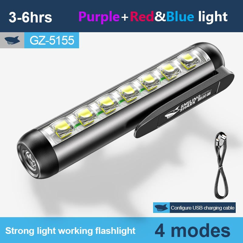 Super bright LED flashlight working lamp mini USB charging