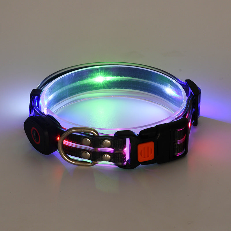 LED light up usb charging pet collar leash