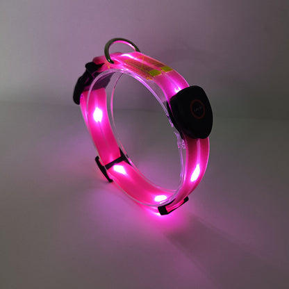 LED light up usb charging pet collar leash