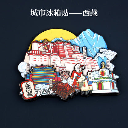 Vol.1-Chic wooden refrigerator magnets souvenirs from China's cities