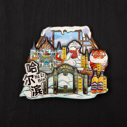 Vol.1-Chic wooden refrigerator magnets souvenirs from China's cities