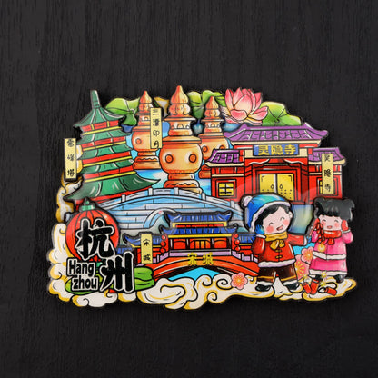 Vol.1-Chic wooden refrigerator magnets souvenirs from China's cities