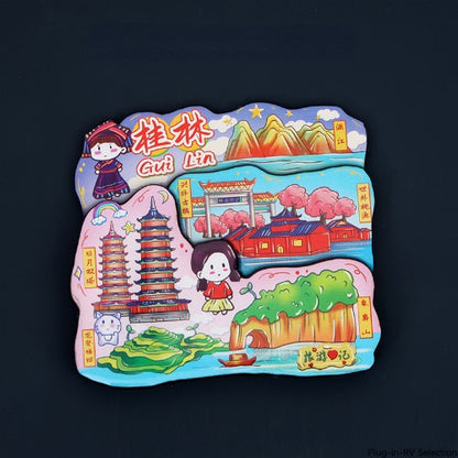 Vol.1-Chic wooden refrigerator magnets souvenirs from China's cities