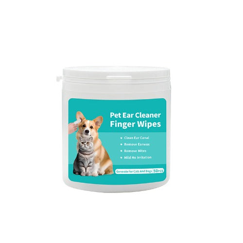 Pet ear cleaning and ear mite removal finger wipes