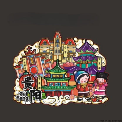 Vol.1-Chic wooden refrigerator magnets souvenirs from China's cities