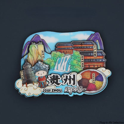 Vol.1-Chic wooden refrigerator magnets souvenirs from China's cities