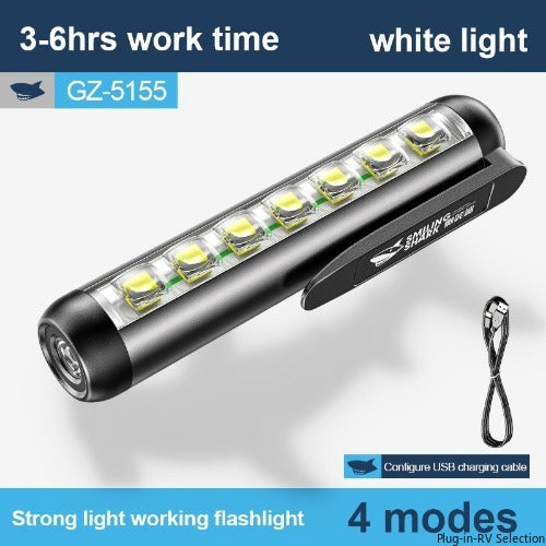 Super bright LED flashlight working lamp mini USB charging