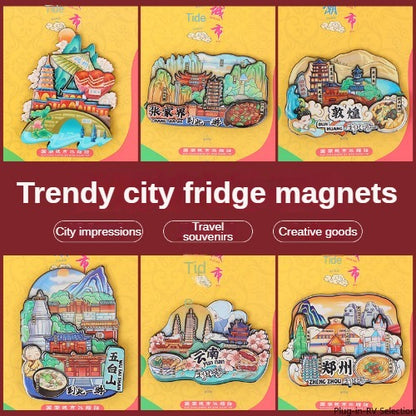 Vol.1-Chic wooden refrigerator magnets souvenirs from China's cities