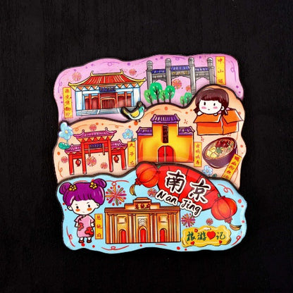 Vol.1-Chic wooden refrigerator magnets souvenirs from China's cities