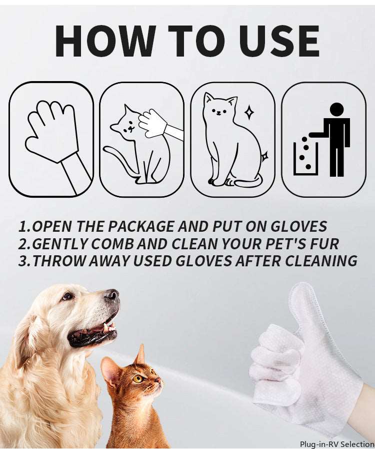 pet disposable dry cleaning gloves